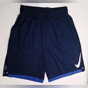 Nike Mens Medium Athletic Shorts Blue Camo Side Panel Dri-FIT Basketball Gym